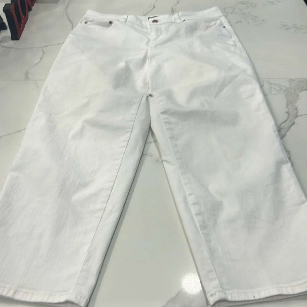 Talbots High Waist Straight Ankle White Jeans. Size 12 - Picture 3 of 14